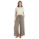 Pantalon ample à jambes larges pour femmes avec taille élastique et poches