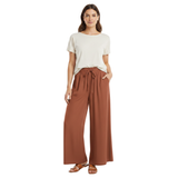 Pantalon ample à jambes larges pour femmes avec taille élastique et poches