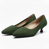Escarpins en maille à bout pointu pour femme avec petit talon kitten heel