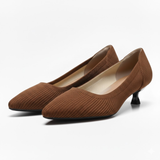 Escarpins en maille à bout pointu pour femme avec petit talon kitten heel