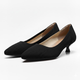 Escarpins en maille à bout pointu pour femme avec petit talon kitten heel