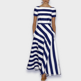 Lúcia - Robe maxi à rayures faite à la main