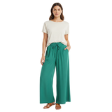 Pantalon ample à jambes larges pour femmes avec taille élastique et poches