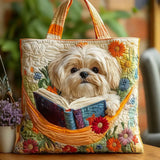 Sac Artisanal - Shih Tzu aux Livres et Fleurs