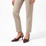 Escarpins Slingback à Bout Pointu en Similicuir Verni avec Brides pour Femmes