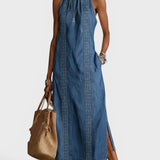 Julia | Robe en Jean avec Détails en Dentelle Vintage