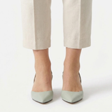 Escarpins Slingback à Bout Pointu et Petit Talon Carré pour Femme