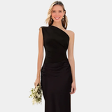 Aleida | Robe Maxi en Satin à Une Épaule
