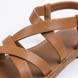 Sandales Plates à Brides Entrecroisées et Boucle de Cheville pour Femme