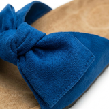 Sandales Plates pour Femmes avec Nœud Décoratif et Semelle en Caoutchouc Style Liège