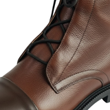 Bottines mi-mollet femme à lacets bicolores avec bout renforcé et semelle en gomme
