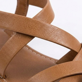 Sandales Plates à Brides Entrecroisées et Boucle de Cheville pour Femme