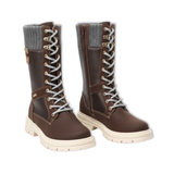 Bottes rétro pour femmes bottes d’hiver à lacets bottes mi-mollet à plateforme