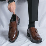 Fedde™ Bottes en Cuir Classiques pour Hommes avec Détail de Boucle