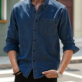 Daniel | Chemise en Jean à Manches Longues Décontractée au Look Classique
