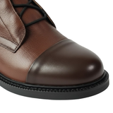 Bottines mi-mollet femme à lacets bicolores avec bout renforcé et semelle en gomme