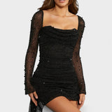 Sónia - Robe Mini avec Brillance et Décolleté