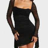 Sónia - Robe Mini avec Brillance et Décolleté