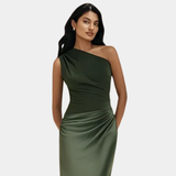 Aleida | Robe Maxi en Satin à Une Épaule