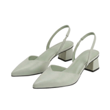 Escarpins Slingback à Bout Pointu et Petit Talon Carré pour Femme
