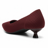 Escarpins en maille à bout pointu pour femme avec petit talon kitten heel