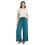 Pantalon ample à jambes larges pour femmes avec taille élastique et poches