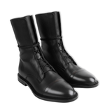 Bottines mi-mollet femme à lacets bicolores avec bout renforcé et semelle en gomme