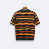 Pull Rétro avec Motif Zigzag