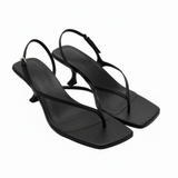 Sandales à Petits Talons avec Bride Arrière et Bout Carré pour Femmes