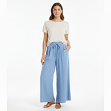 Pantalon ample à jambes larges pour femmes avec taille élastique et poches