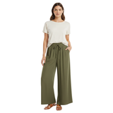 Pantalon ample à jambes larges pour femmes avec taille élastique et poches