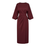 Robe longue femme à manches chauve-souris et taille marquée silhouette fluide