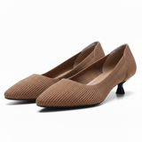 Escarpins en maille à bout pointu pour femme avec petit talon kitten heel