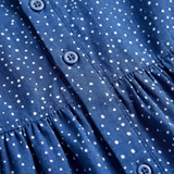 Robe d'Été Mi-Longue Imprimée à Col Rond et Manches Courtes en Polyester pour Femme