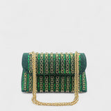 Erica - Sac à bandoulière avec chaîne élégante et diamants colorés