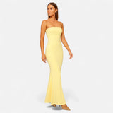 Ancienne Monde | Robe Longue Dos Nu pour Femme – Drapé Élégant, Séduction Moderne du Soir