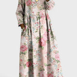 Brooklyn | Robe en Denim avec Col Floral