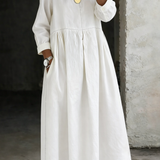 Melissa | Robe en Denim à Col Rond et Manches Longues
