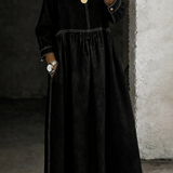 Melissa | Robe en Denim à Col Rond et Manches Longues