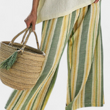Caterina – haut sophistiqué et pantalon en lin à rayures