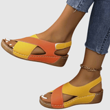 Hildegard - Sandale en cuir bicolore