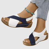 Hildegard - Sandale en cuir bicolore