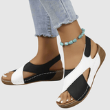 Hildegard - Sandale en cuir bicolore