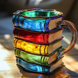 Mug Artisanal Coloré sur le Thème des Livres