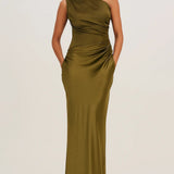 Elara | Robe de Soirée Asymétrique en Satin
