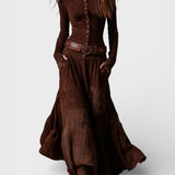 Graciete - Robe en daim avec ceinture
