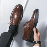 Fedde™ Bottes en Cuir Classiques pour Hommes avec Détail de Boucle