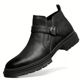 Fedde™ Bottes en Cuir Classiques pour Hommes avec Détail de Boucle