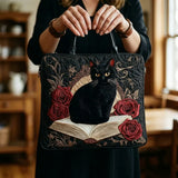 Sac Artisanal Matelassé - Chat Noir sur Livres
