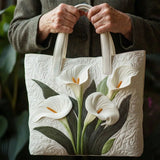 Sac Artisanal Matelassé - Arums Blancs